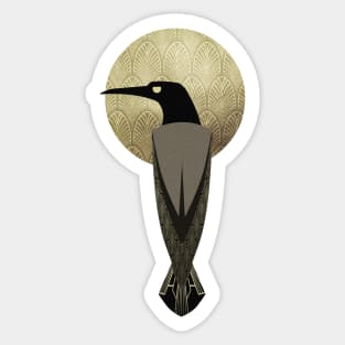 art deco crow Sticker